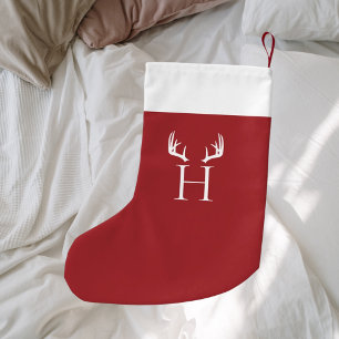Rot-weiße Monogramm-Antagonisten Kleiner Weihnachtsstrumpf