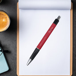 Rot-weiße Monogramm-Namensschild Kugelschreiber