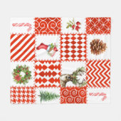 Rot-weiße Patchwork-Weihnachtsschuhe Fleecedecke (Vorderseite (Horizontal))