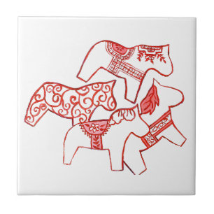 Rot-Weiße-Pferd-Fliese Fliese
