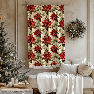Rot-Weiße Poinsettia-Wurfdecke Gemütlicher Weihnac Fleecedecke