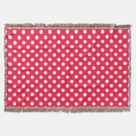 Rot-weiße Polka-Decke Decke (Vorderseite)