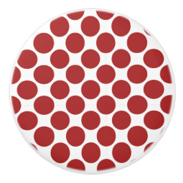 Rot-weiße Polka-Punkt-Keramik Keramikknauf