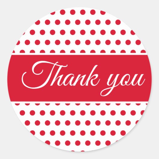 Rot-weiße Polka Punkte minimal Runder Aufkleber (Vorderseite)