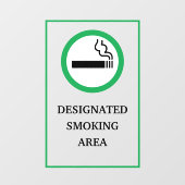 Rot-weiße Rauchzone Metal A-Rahmen Fensteraufkleber (Blatt)