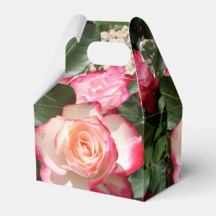 Rot-weiße Rosen-Blumen-Party-Torte-Bevorzugungsbox Geschenkschachtel