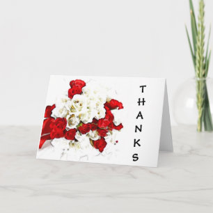 Rot-Weiße Rosen Dankeskarten Dankeskarte