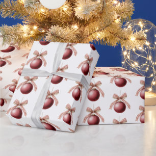 Rot-Weiße Schleifen-Ornamente Weihnachten Geschenkpapier
