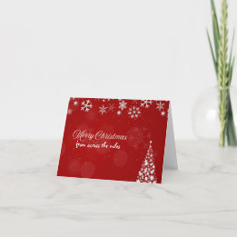 Rot-Weiße Schneeblumen-Weihnachtskarte - Aus der F Feiertagskarte