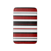 Rot-weiße schwarze Streifen Badematte (Vorderseite Vertikal)