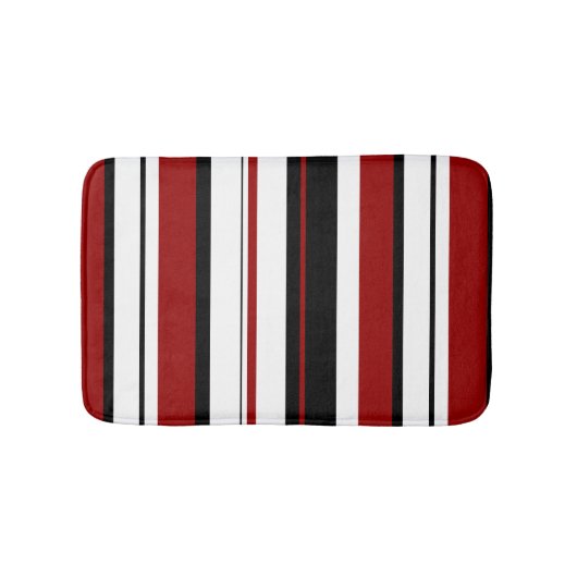 Rot-weiße schwarze Streifen Badematte (Vorderseite)