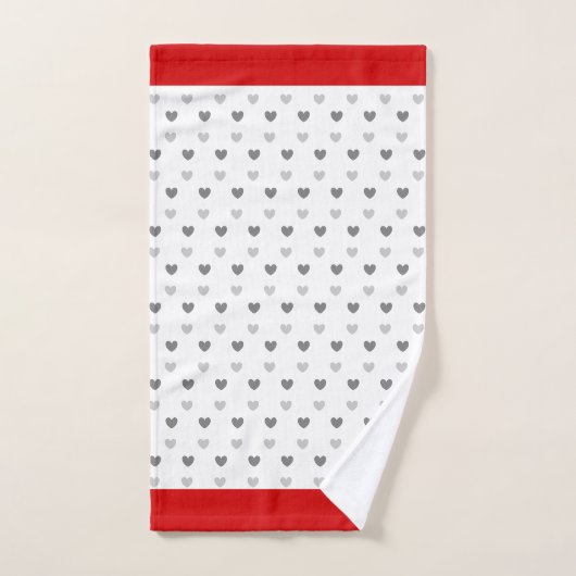 Rot-weiße Set mit Badehandtuch in Grau (Handtuch)