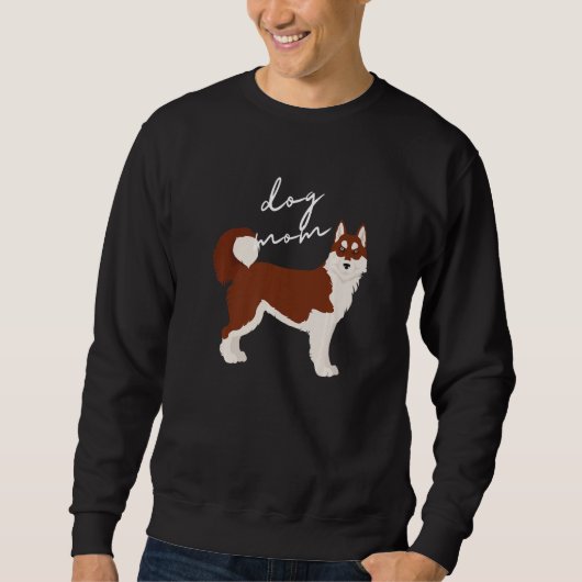 Rot-weiße Sibirian Husky-Hundemutter Frau Sweatshirt (Vorderseite)
