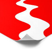 Rot-weiße Slangerwellen Poster (Ecke)