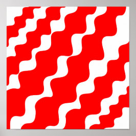 Rot-weiße Slangerwellen Poster