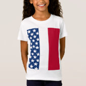 Rot-weiße Sterne-Sterne-Sterne T-Shirt (Vorderseite)