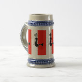 Rot-weiße Streifen Bierglas (Vorderseite Links)