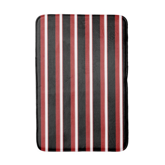 Rot-weiße Streifen Chic Stripe Badematte (Vorderseite Vertikal)