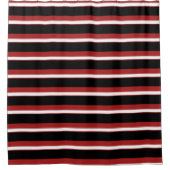Rot-weiße Streifen Chic Stripe Duschvorhang (Vorderseite)