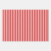 Rot-weiße Streifen Karo Rautengeometrie Geschenkpapier Set (Vorderseite 2)