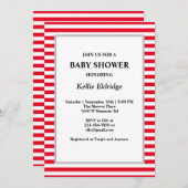 Rot-weiße Streifen Kinderdusche Einladung (Vorne/Hinten)