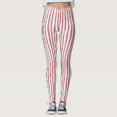 Rot Weiße Streifen Leggings (Vorderseite)