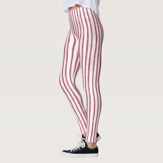 Rot Weiße Streifen Leggings (Links)