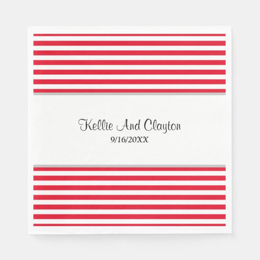 Rot/Weiße Streifen Napkins Serviette (Vorderseite)