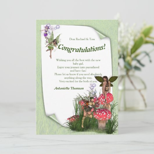 Rot-weiße Toadstool Märchen Danke Karte (Stehend Vorderseite)