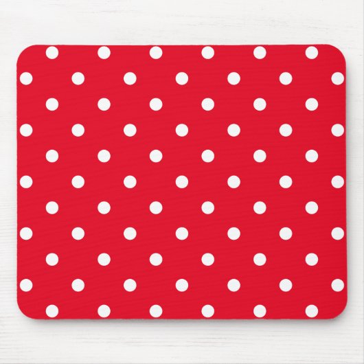 Rot-Weiße Tupfen Mousepad (Vorne)