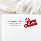 Rot-weiße Typografie Frohe Weihnachten  (Insitu)