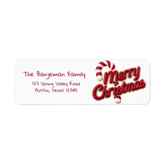 Rot-weiße Typografie Frohe Weihnachten  (Vorne)