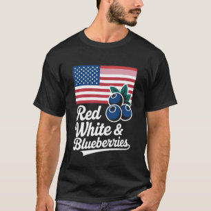 Rot Weiße und Blaubeeren Amerikanischer Stolz T-Shirt