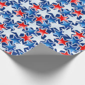 Rot-weiße und blaue Sterne Geschenkpapier (Ecke)