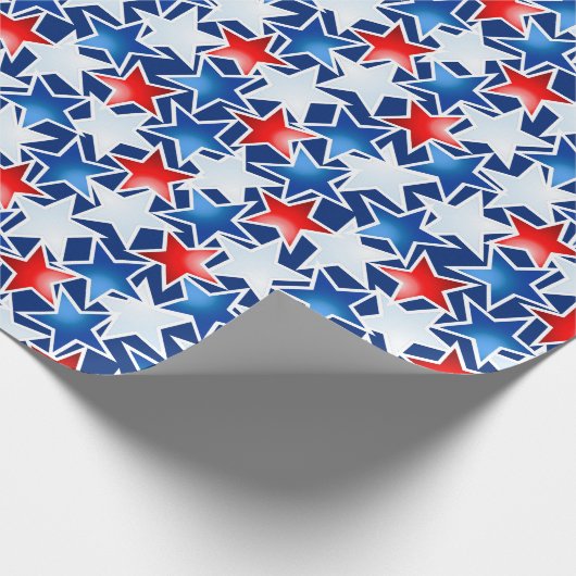 Rot-weiße und blaue Sterne Geschenkpapier (Ecke)