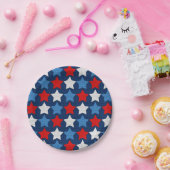 Rot-weiße und blaue Sterne Pappteller (Party)