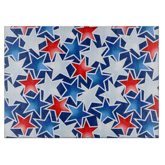 Rot-weiße und blaue Sterne Schneidebrett (Vorderseite)