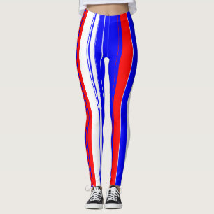 Rot-weiße und blaue Streifen Leggings
