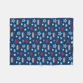 Rot-, weiße und Blauekräuselnfelsen-Fleece-Decke Fleecedecke (Vorderseite (Horizontal))