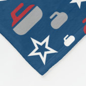 Rot-, weiße und Blauekräuselnfelsen-Fleece-Decke Fleecedecke (Ecke)