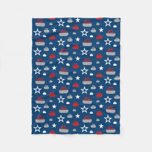 Rot-, weiße und Blauekräuselnfelsen-Fleece-Decke Fleecedecke (Vorderseite)