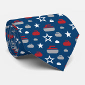 Rot-, weiße und Blauekräuselnfelsen-Krawatte Krawatte (Gerollt)