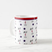 ROT-WEISSE UND MUSIK-TASSE KAFFEETASSE (Vorderseite Links)