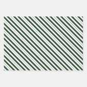 Rot-weiße und weiße Candy Cane Diagonale Streifen Geschenkpapier Set (Vorderseite 2)
