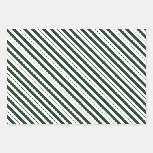 Rot-weiße und weiße Candy Cane Diagonale Streifen Geschenkpapier Set (Vorderseite 2)