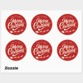 Rot-weiße vintage Weihnachtsfest-Kreis Runder Aufkleber