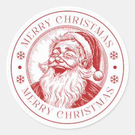 Rot-weiße vintage Weihnachtsfesttags-  Runder Aufkleber