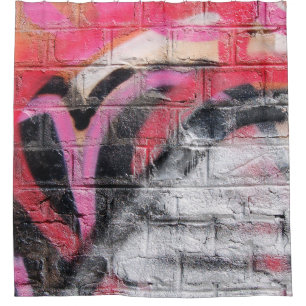 Rot-weiße Wand Duschvorhang