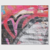 Rot-weiße Wand Geschenkpapier (Flach)