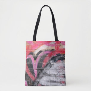 Rot-weiße Wand Tasche